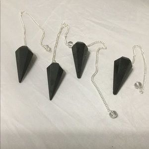 Black Agate Gemstone Pendulum